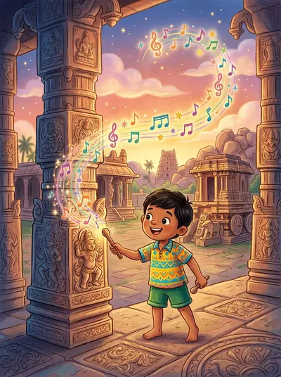 "Pranav’s Hampi Singing Pillars" · Regional Stories storybook · in English (EN) · for ages 3-5 · by Admin & AI