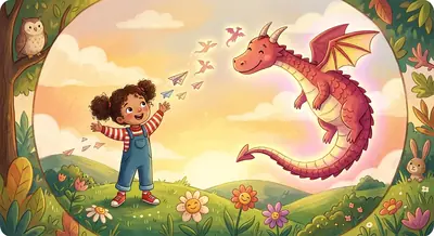 "The Girl with the Origami Dragon" · Fantasy storybook · in English · for ages 3-5 years