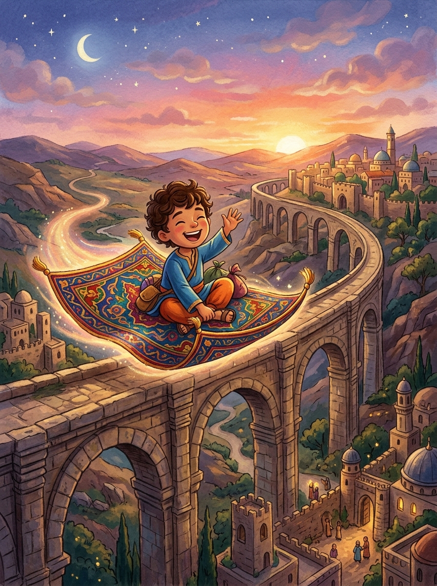پرانی دلی کا اڑتا قالین - personalised storybook cover from Build Your Book (in Urdu)