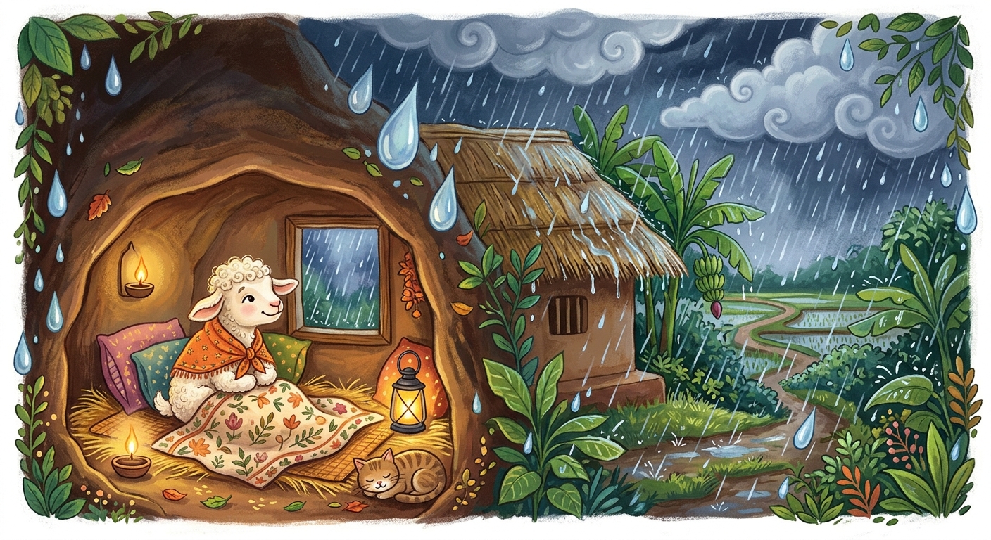 ആടുവും വലിയ മഴത്തുള്ളിയും