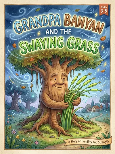 "Grandpa Banyan and the Swaying Grass" · Moral Stories storybook · in English · for ages 3-5 years