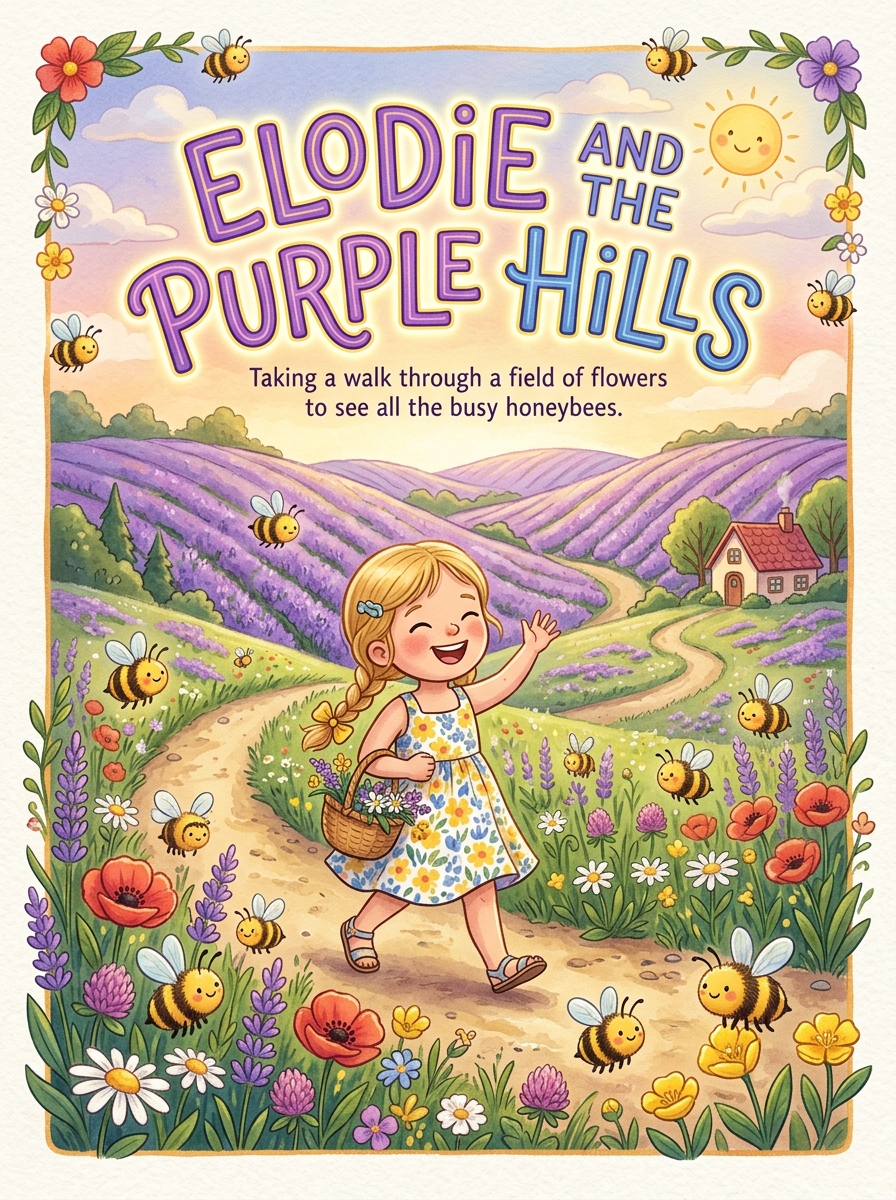 Elodie and the Purple Hills - personalised storybook cover from Build Your Book (in English)