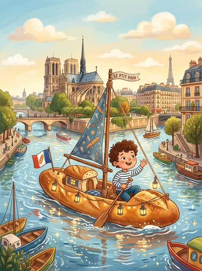 "Pierre’s Baguette Boat Journey" · Regional Stories storybook · in English (EN) · for ages 3-5 · by Admin & AI