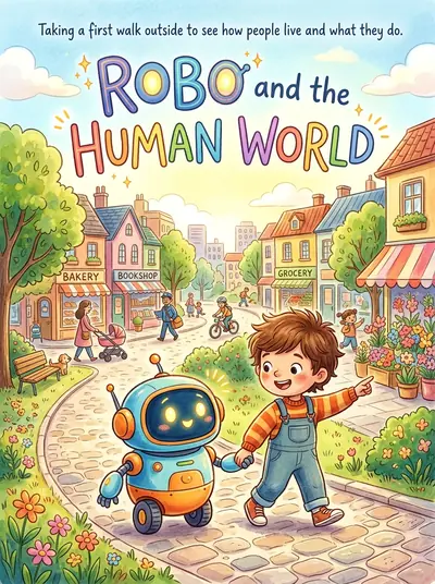 "Robo and the Human World" · Adventure storybook · in English · for ages 3-5 years
