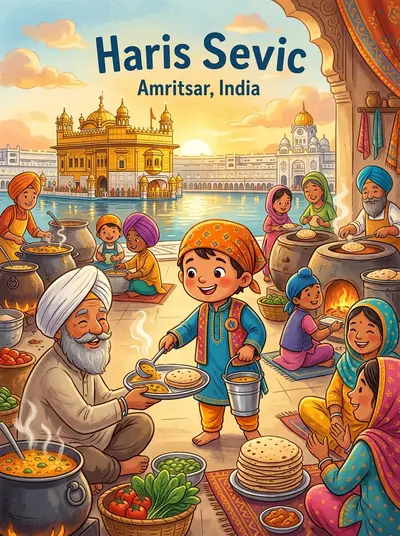 "Haris’s Golden Temple Seva" · Regional Stories storybook · in English (EN) · for ages 3-5 · by Admin & AI
