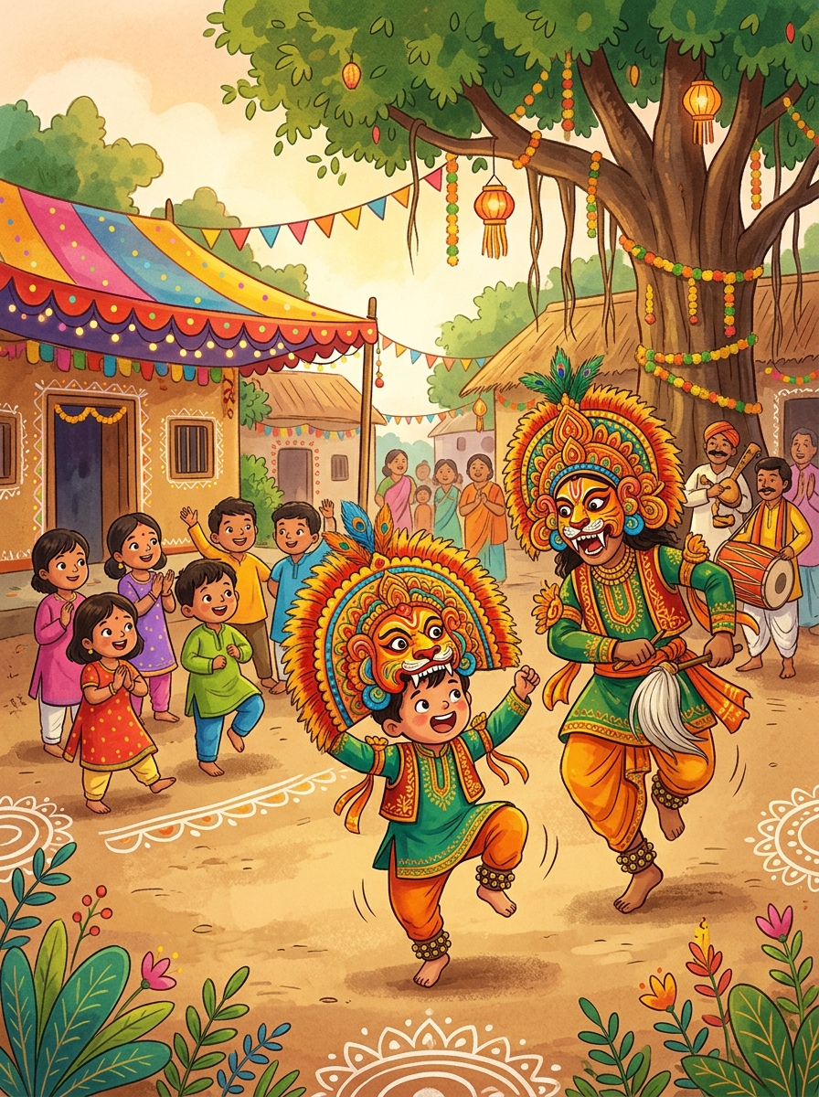 অর্জুনের ছৌ সিংহ মুখোশ