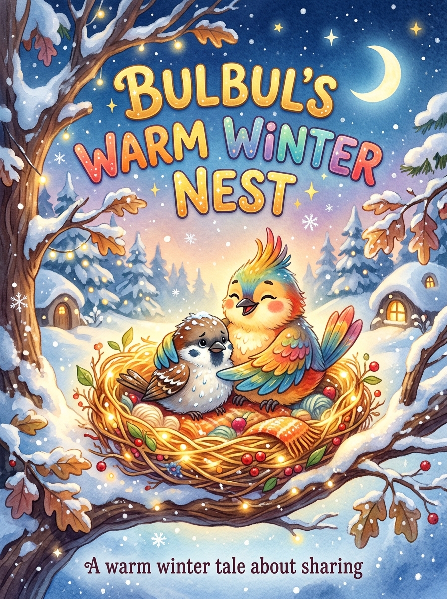 Bulbul’s Warm Winter Nest - personalised storybook cover from Build Your Book (in English)