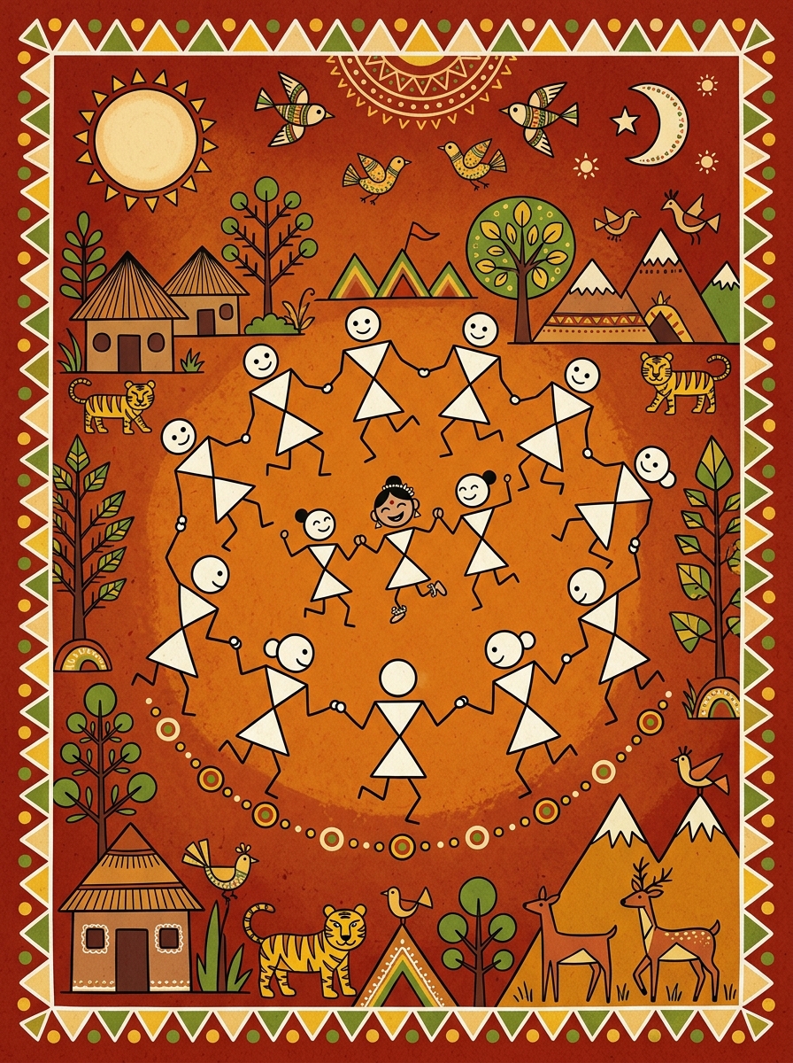 Jivya’s Warli Circle Dance