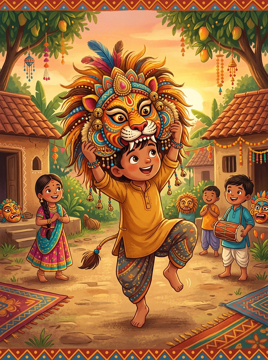 Arjun’s Chhau Lion Mask