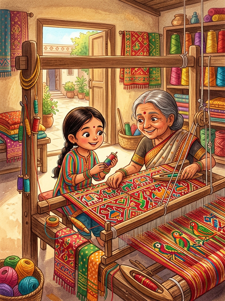 Hema and the Patola Silk Pattern