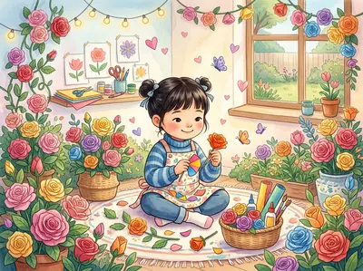 "Yoko's Paper Rose Garden" · Kids storybook · in English (EN) · for ages 3-5 · by Admin & AI